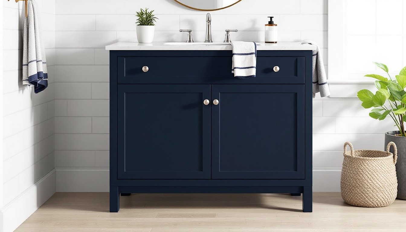 navy bathroom vanity